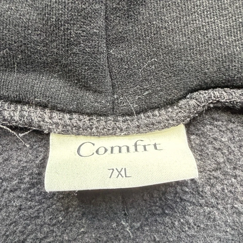 Comfrt Dog Hoodie Black Fleece Sweatshirt Leash Hole Pet Sweater 7XL